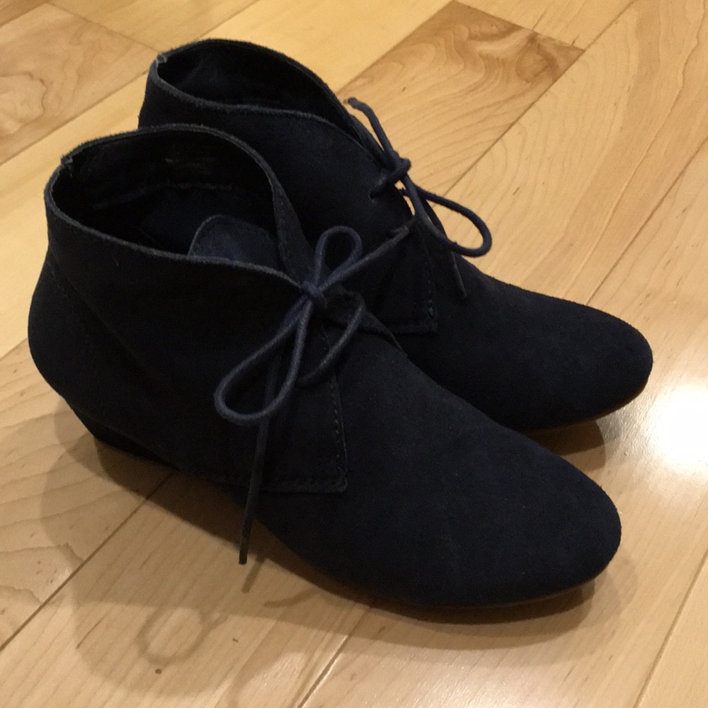 Suede wedge booties